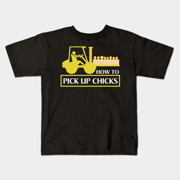 Pick Up Chicks Funny Kids T-Shirt by zellaarts